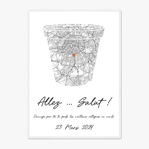 Tableau Pot de Départ Personnalisé Carte Ville