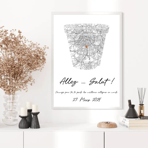 Tableau Pot de Départ Personnalisé Carte Ville
