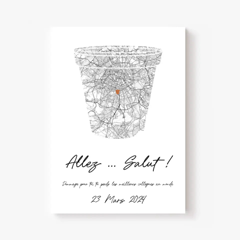 Tableau Pot de Départ Personnalisé Carte Ville