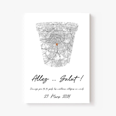 Tableau Pot de Départ Personnalisé Carte Ville
