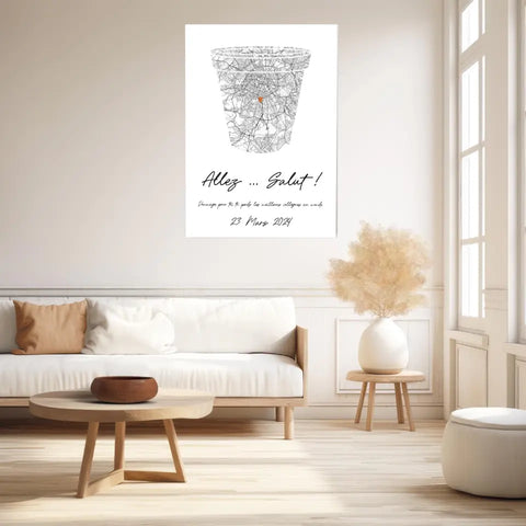 Tableau Pot de Départ Personnalisé Carte Ville