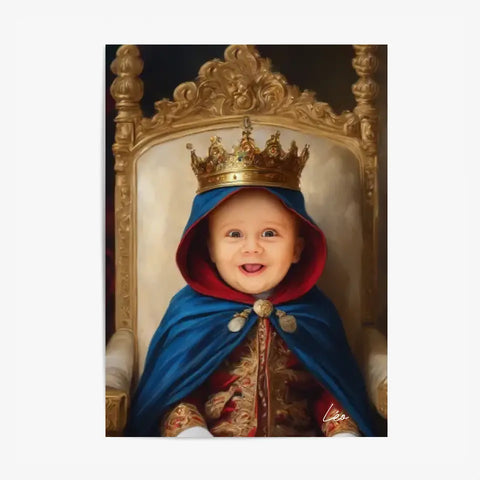 Tableau Personnalisé Photo Portrait Enfant Royal Cape Bleu Roi