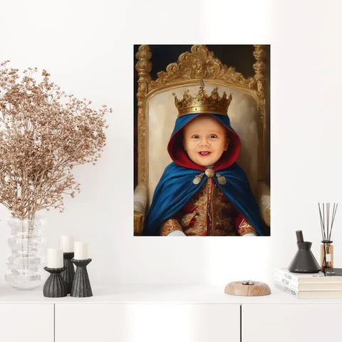 Tableau Personnalisé Photo Portrait Enfant Royal Cape Bleu Roi