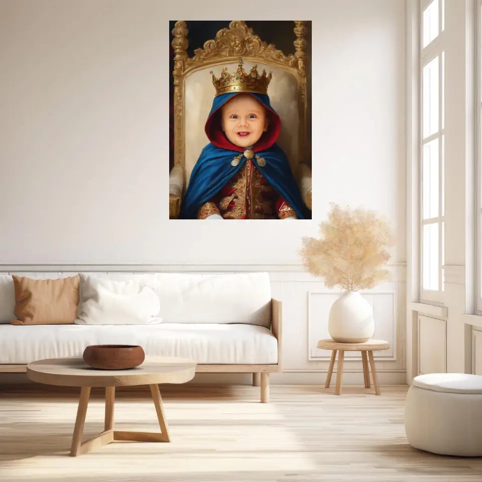 Tableau Personnalisé Photo Portrait Enfant Royal Cape Bleu Roi