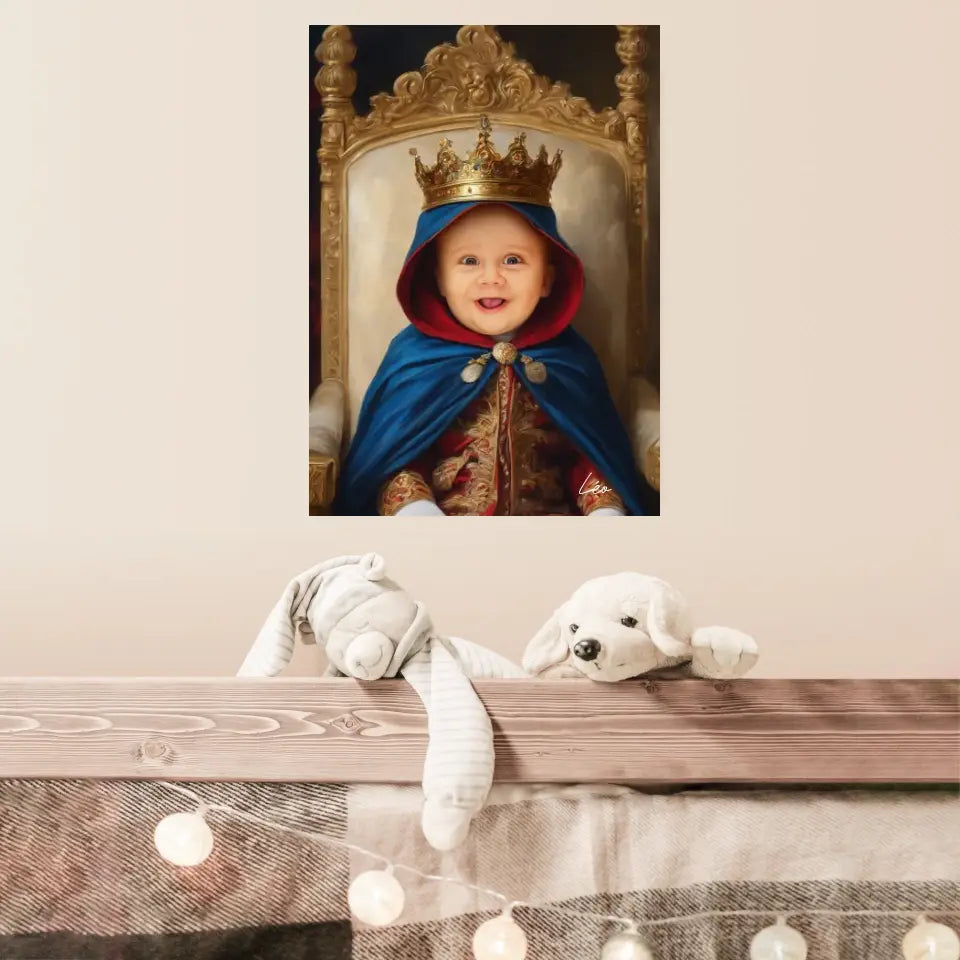 Tableau Personnalisé Photo Portrait Enfant Royal Cape Bleu Roi