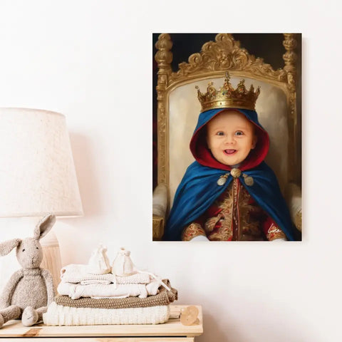 Tableau Personnalisé Photo Portrait Enfant Royal Cape Bleu Roi