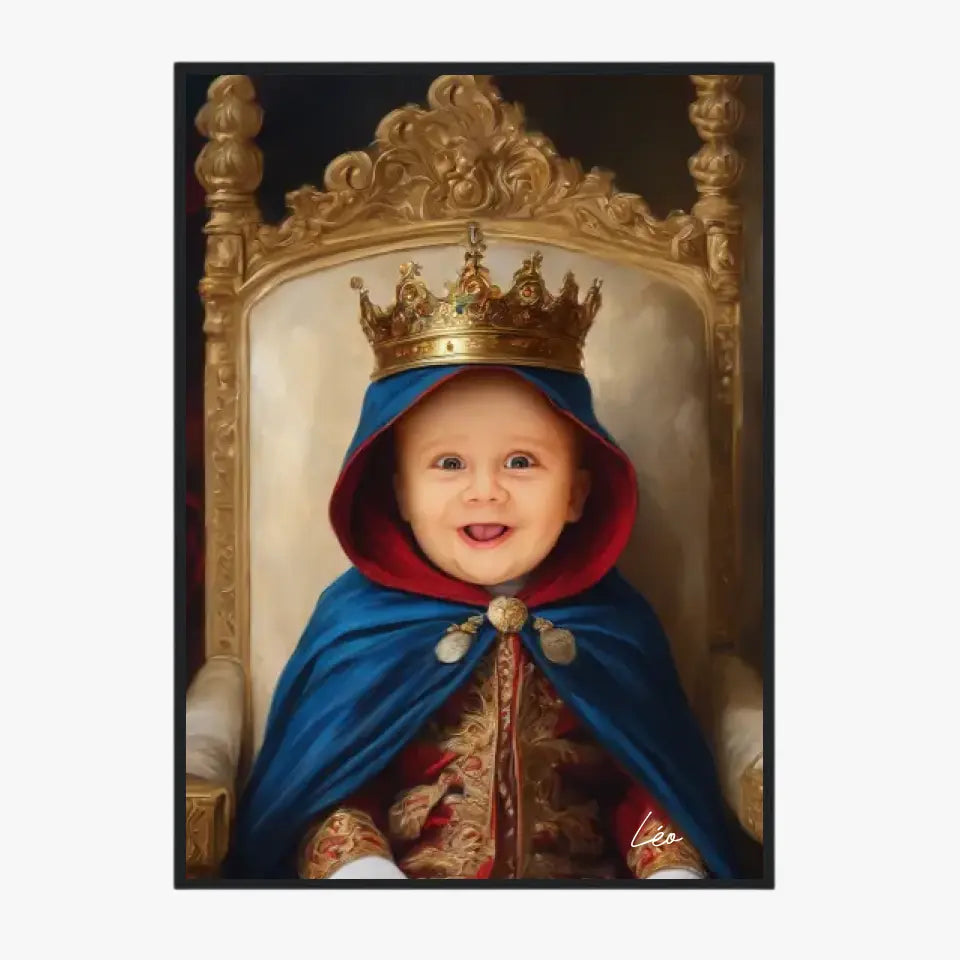 Tableau Personnalisé Photo Portrait Enfant Royal Cape Bleu Roi