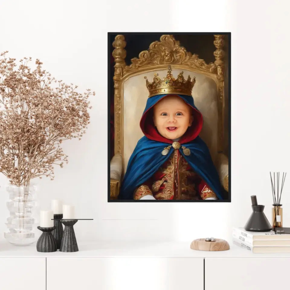 Tableau Personnalisé Photo Portrait Enfant Royal Cape Bleu Roi