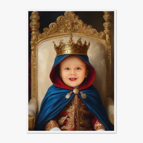 Tableau Personnalisé Photo Portrait Enfant Royal Cape Bleu Roi