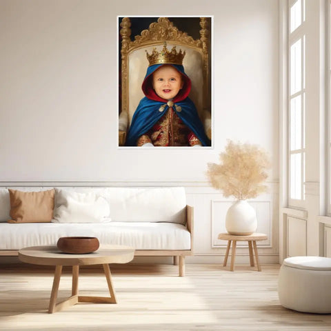 Tableau Personnalisé Photo Portrait Enfant Royal Cape Bleu Roi