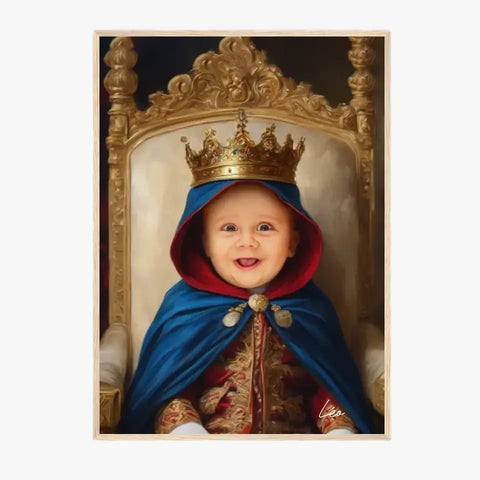 Tableau Personnalisé Photo Portrait Enfant Royal Cape Bleu Roi