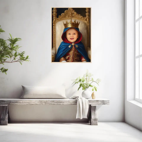 Tableau Personnalisé Photo Portrait Enfant Royal Cape Bleu Roi