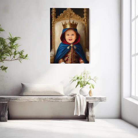 Tableau Personnalisé Photo Portrait Enfant Royal Cape Bleu Roi