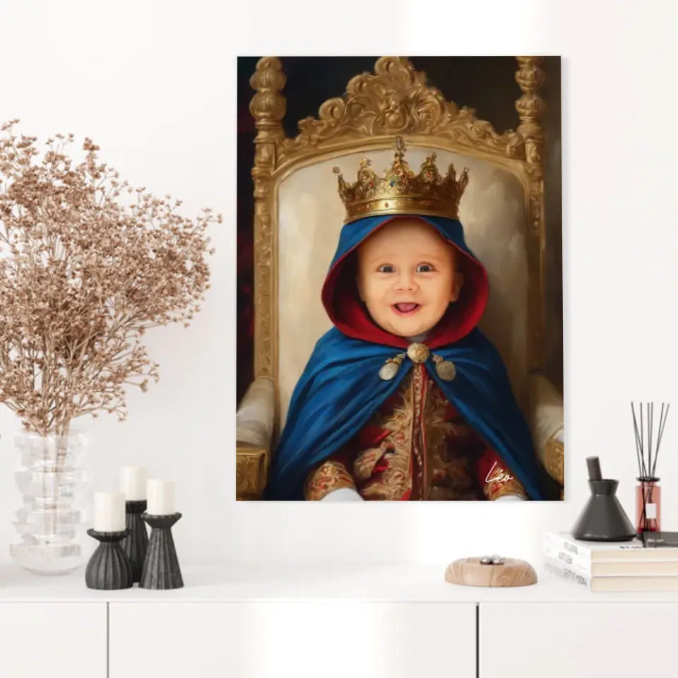 Tableau Personnalisé Photo Portrait Enfant Royal Cape Bleu Roi