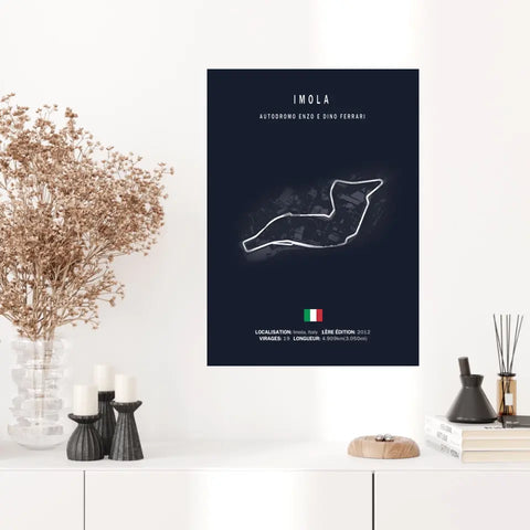 Affiche ou Tableau du Circuit de Formule 1 Autodromo Enzo e Dino Ferrari à Imola en Italie