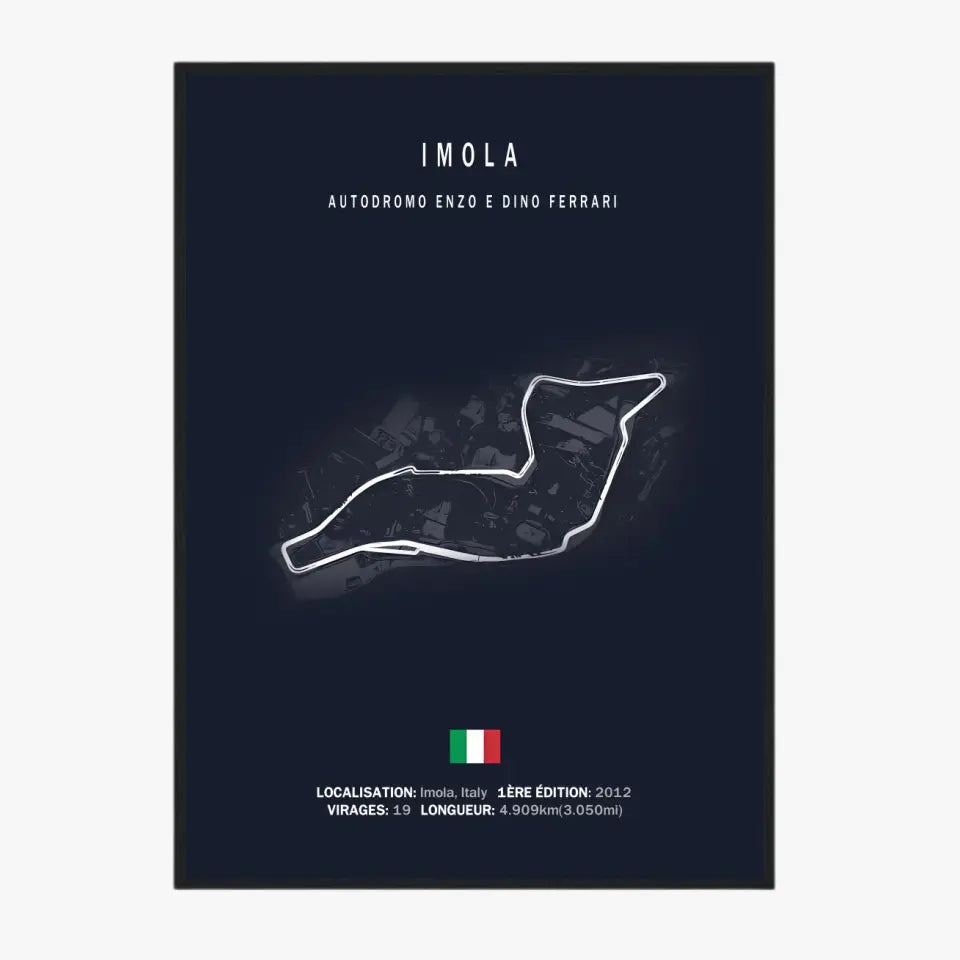 Affiche ou Tableau du Circuit de Formule 1 Autodromo Enzo e Dino Ferrari à Imola en Italie