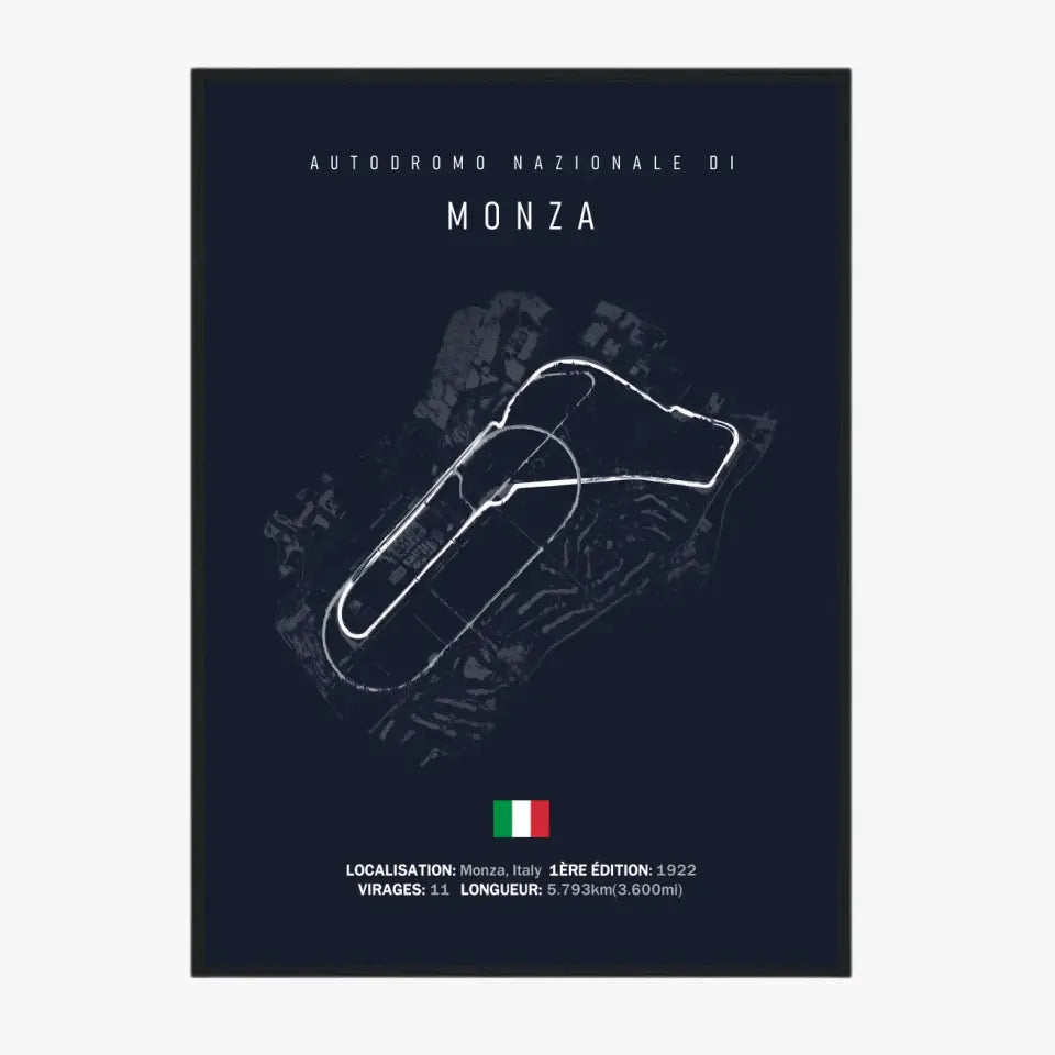 Affiche ou Tableau du Circuit de Formule 1 Autodromo Nazionale di Monza Italie