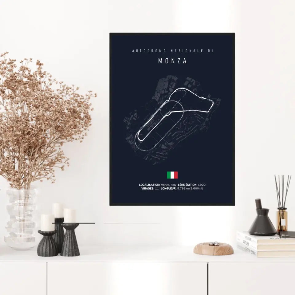 Affiche ou Tableau du Circuit de Formule 1 Autodromo Nazionale di Monza Italie