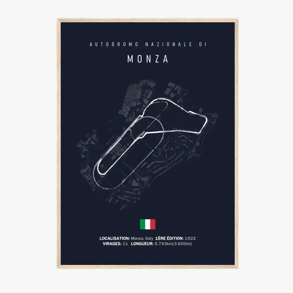 Affiche ou Tableau du Circuit de Formule 1 Autodromo Nazionale di Monza Italie