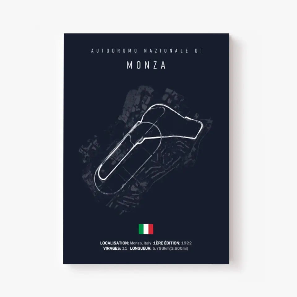 Affiche ou Tableau du Circuit de Formule 1 Autodromo Nazionale di Monza Italie