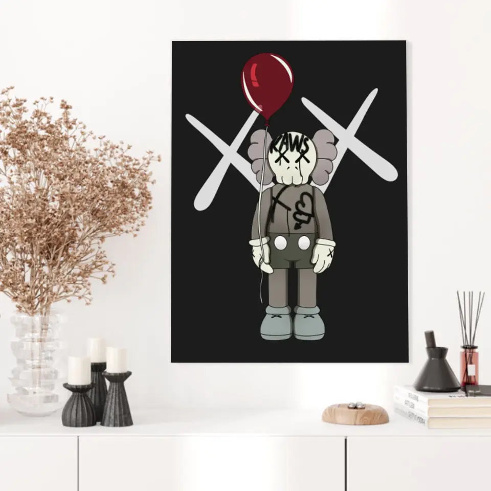 Affiche et Tableau Moderne KAWS Ballon rouge
