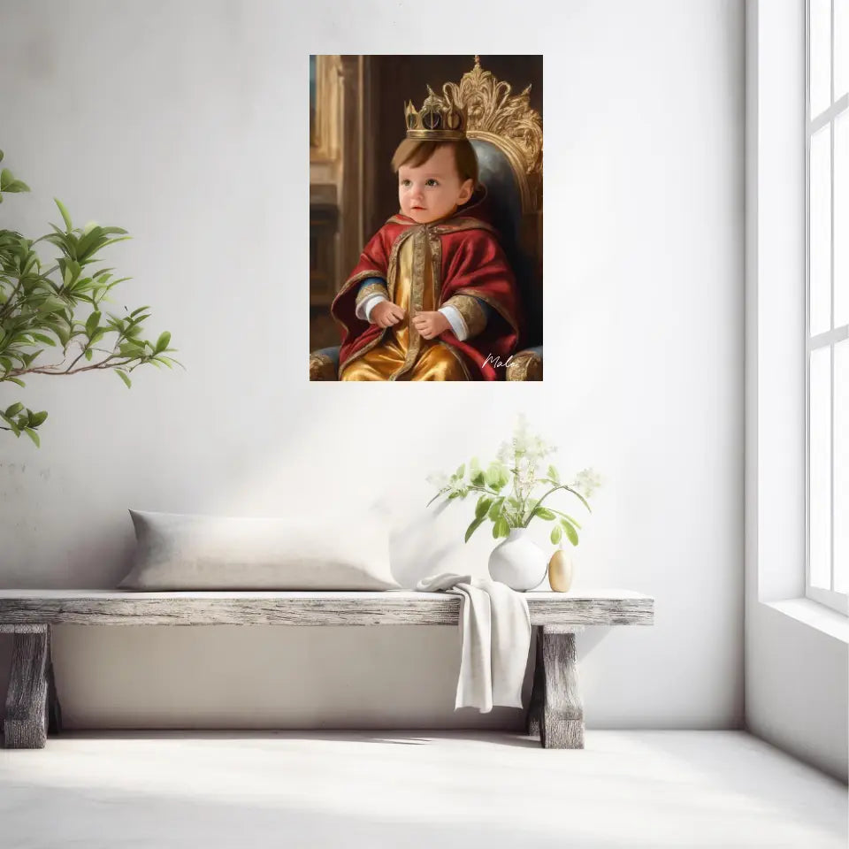 Tableau Personnalisé Photo Portrait Enfant Royal Cape Rouge