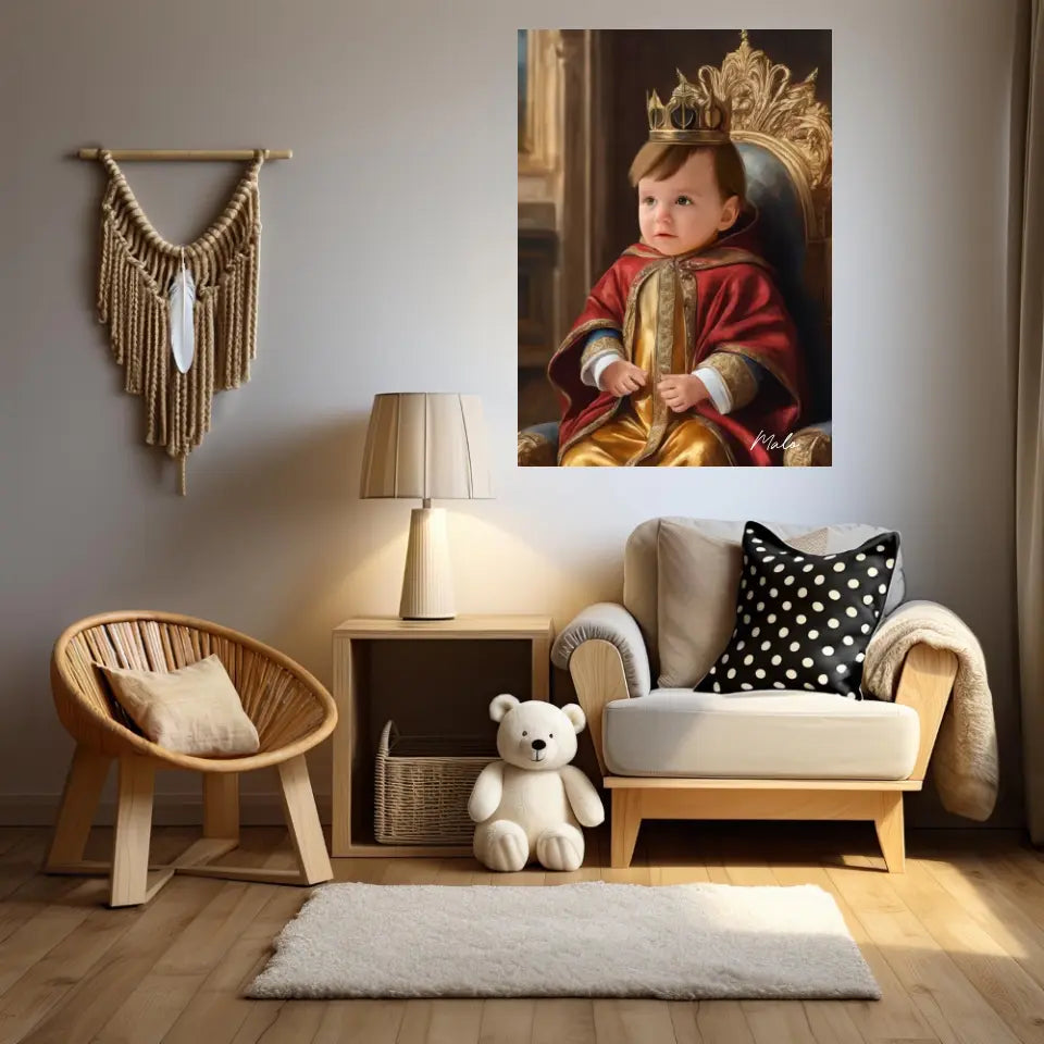 Tableau Personnalisé Photo Portrait Enfant Royal Cape Rouge