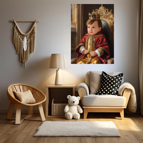 Tableau Personnalisé Photo Portrait Enfant Royal Cape Rouge
