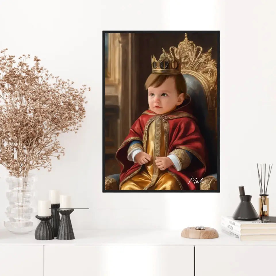 Tableau Personnalisé Photo Portrait Enfant Royal Cape Rouge