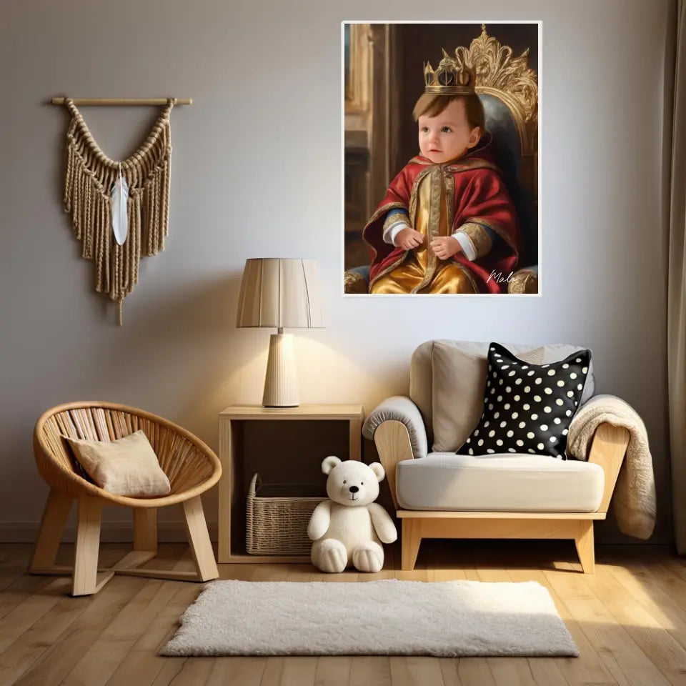 Tableau Personnalisé Photo Portrait Enfant Royal Cape Rouge