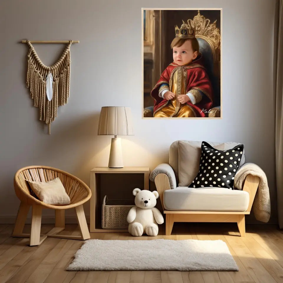 Tableau Personnalisé Photo Portrait Enfant Royal Cape Rouge