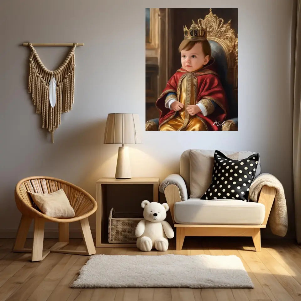 Tableau Personnalisé Photo Portrait Enfant Royal Cape Rouge