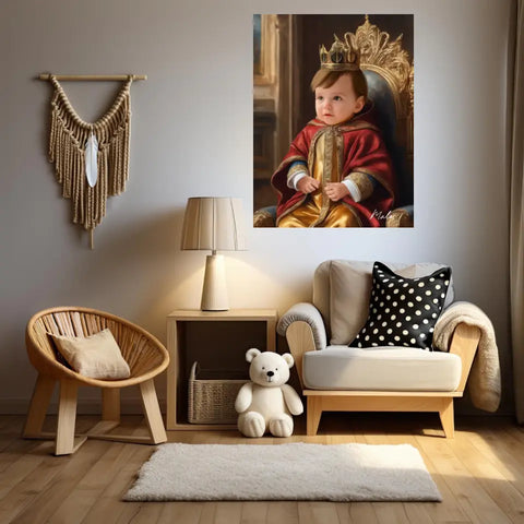 Tableau Personnalisé Photo Portrait Enfant Royal Cape Rouge