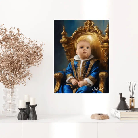 Tableau Personnalisé Photo Portrait Enfant Royal Costume Bleu Roi