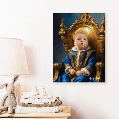 Tableau Personnalisé Photo Portrait Enfant Royal Costume Bleu Roi