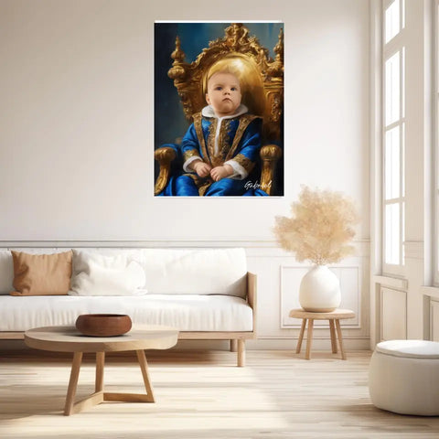 Tableau Personnalisé Photo Portrait Enfant Royal Costume Bleu Roi