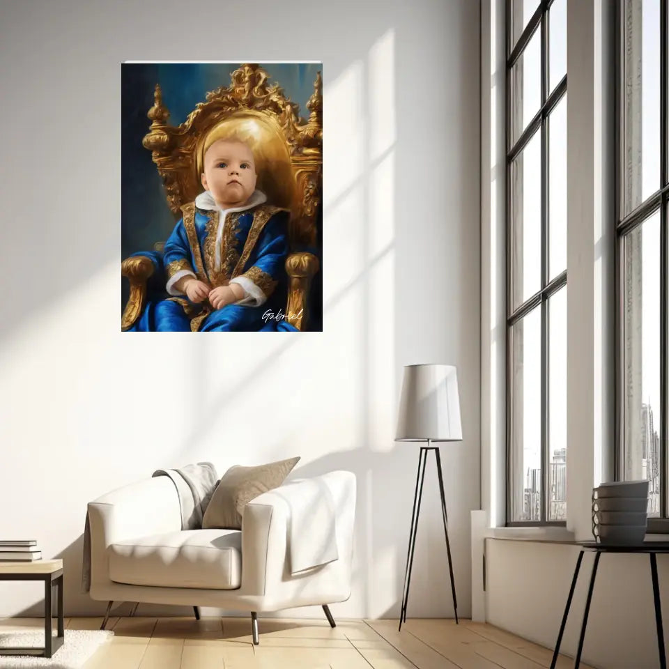 Tableau Personnalisé Photo Portrait Enfant Royal Costume Bleu Roi