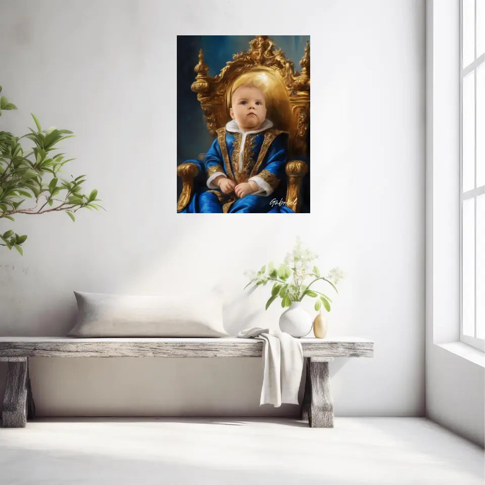 Tableau Personnalisé Photo Portrait Enfant Royal Costume Bleu Roi