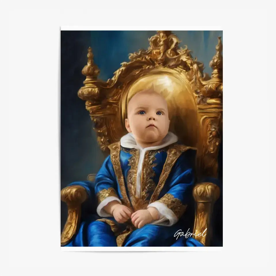 Tableau Personnalisé Photo Portrait Enfant Royal Costume Bleu Roi
