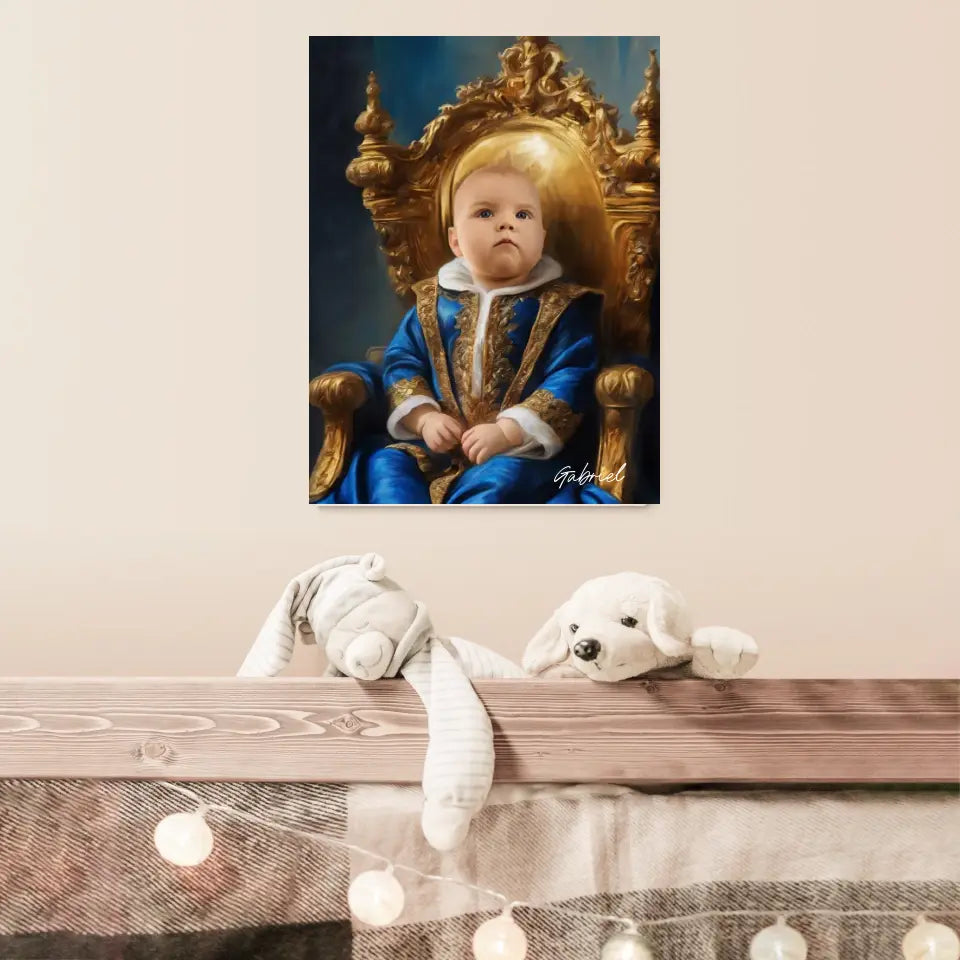 Tableau Personnalisé Photo Portrait Enfant Royal Costume Bleu Roi