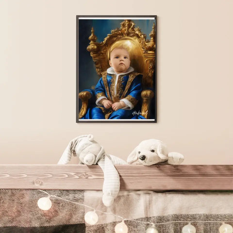 Tableau Personnalisé Photo Portrait Enfant Royal Costume Bleu Roi