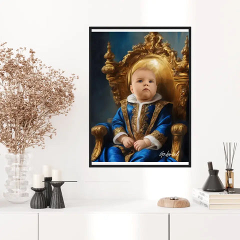 Tableau Personnalisé Photo Portrait Enfant Royal Costume Bleu Roi
