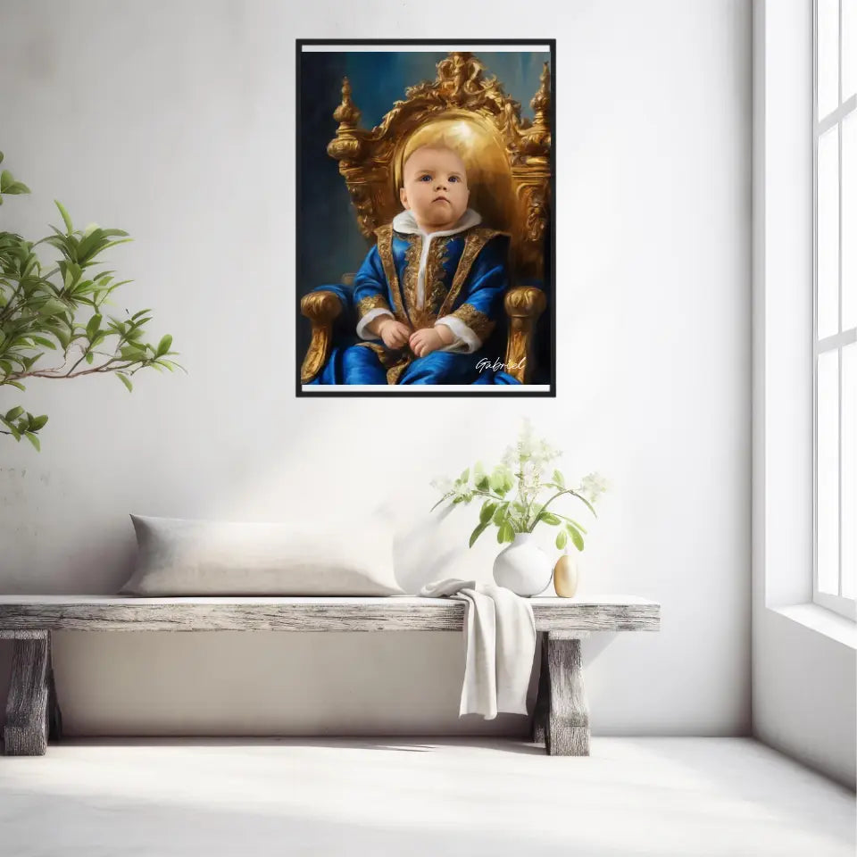 Tableau Personnalisé Photo Portrait Enfant Royal Costume Bleu Roi