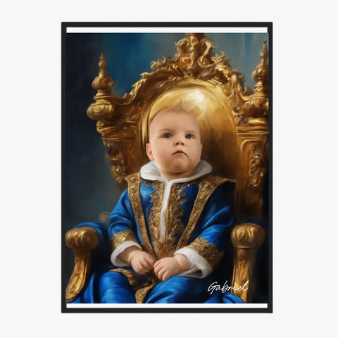 Tableau Personnalisé Photo Portrait Enfant Royal Costume Bleu Roi