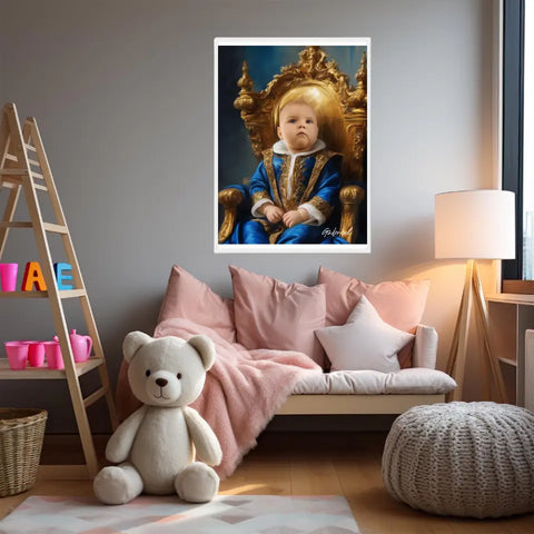 Tableau Personnalisé Photo Portrait Enfant Royal Costume Bleu Roi