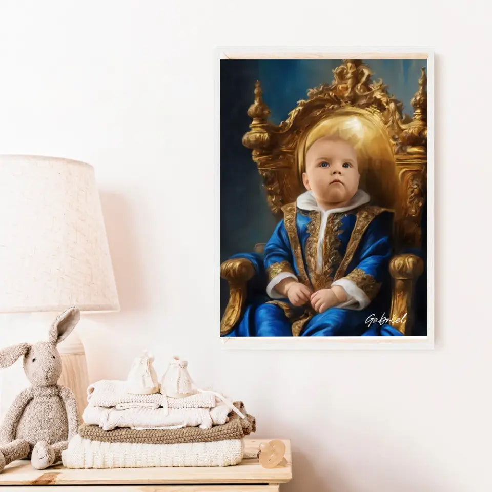 Tableau Personnalisé Photo Portrait Enfant Royal Costume Bleu Roi