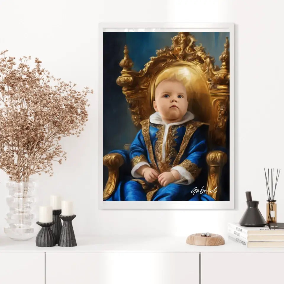 Tableau Personnalisé Photo Portrait Enfant Royal Costume Bleu Roi