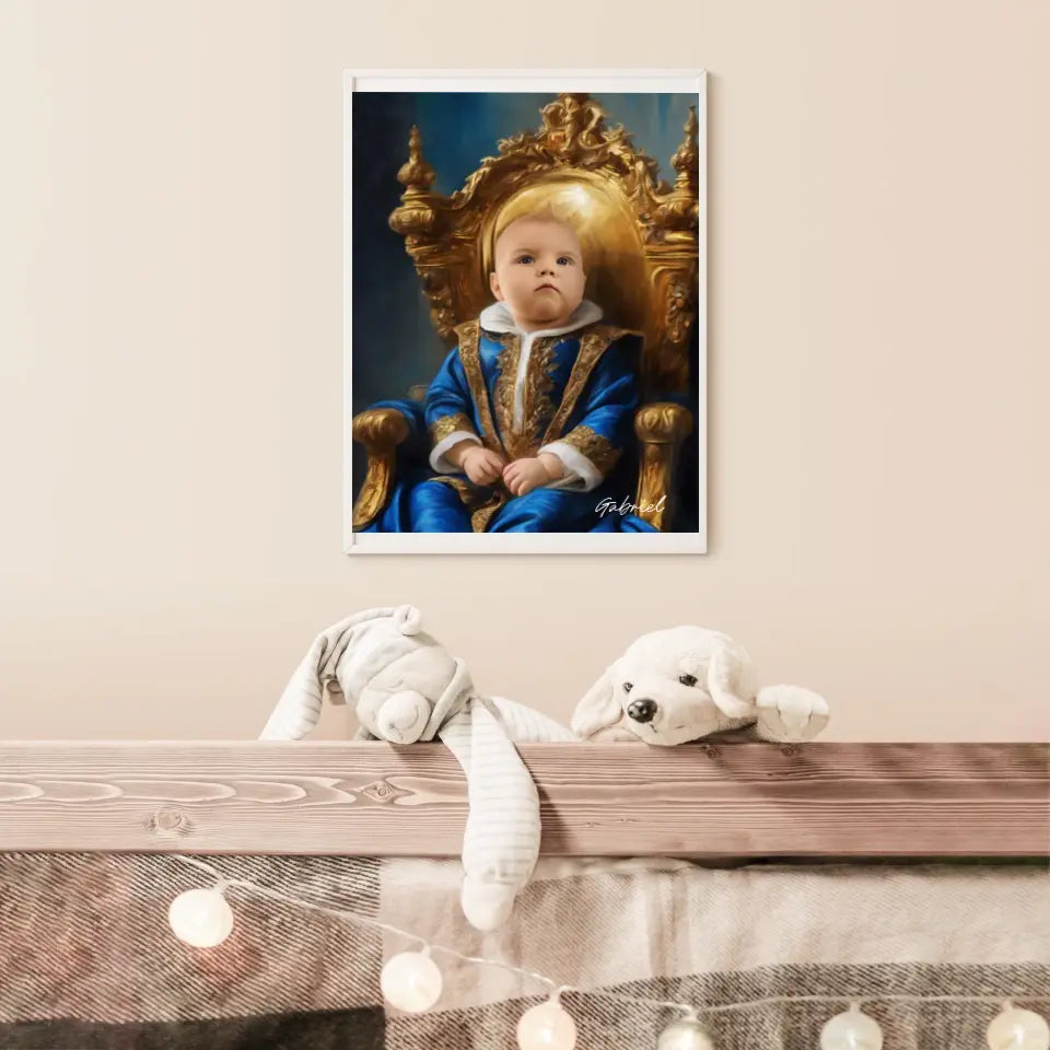 Tableau Personnalisé Photo Portrait Enfant Royal Costume Bleu Roi