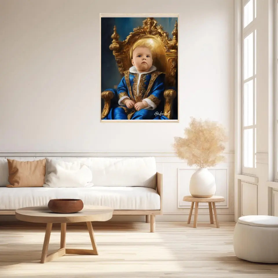 Tableau Personnalisé Photo Portrait Enfant Royal Costume Bleu Roi