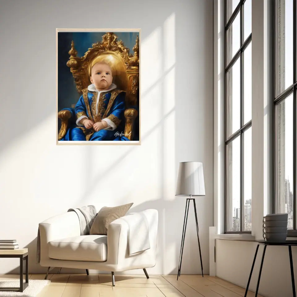 Tableau Personnalisé Photo Portrait Enfant Royal Costume Bleu Roi